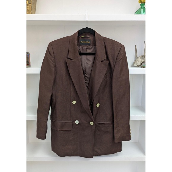 Vintage Giorgio Sant Angelo Chocolate brown over-sized blazer, tailored jacket - Picture 3 of 7